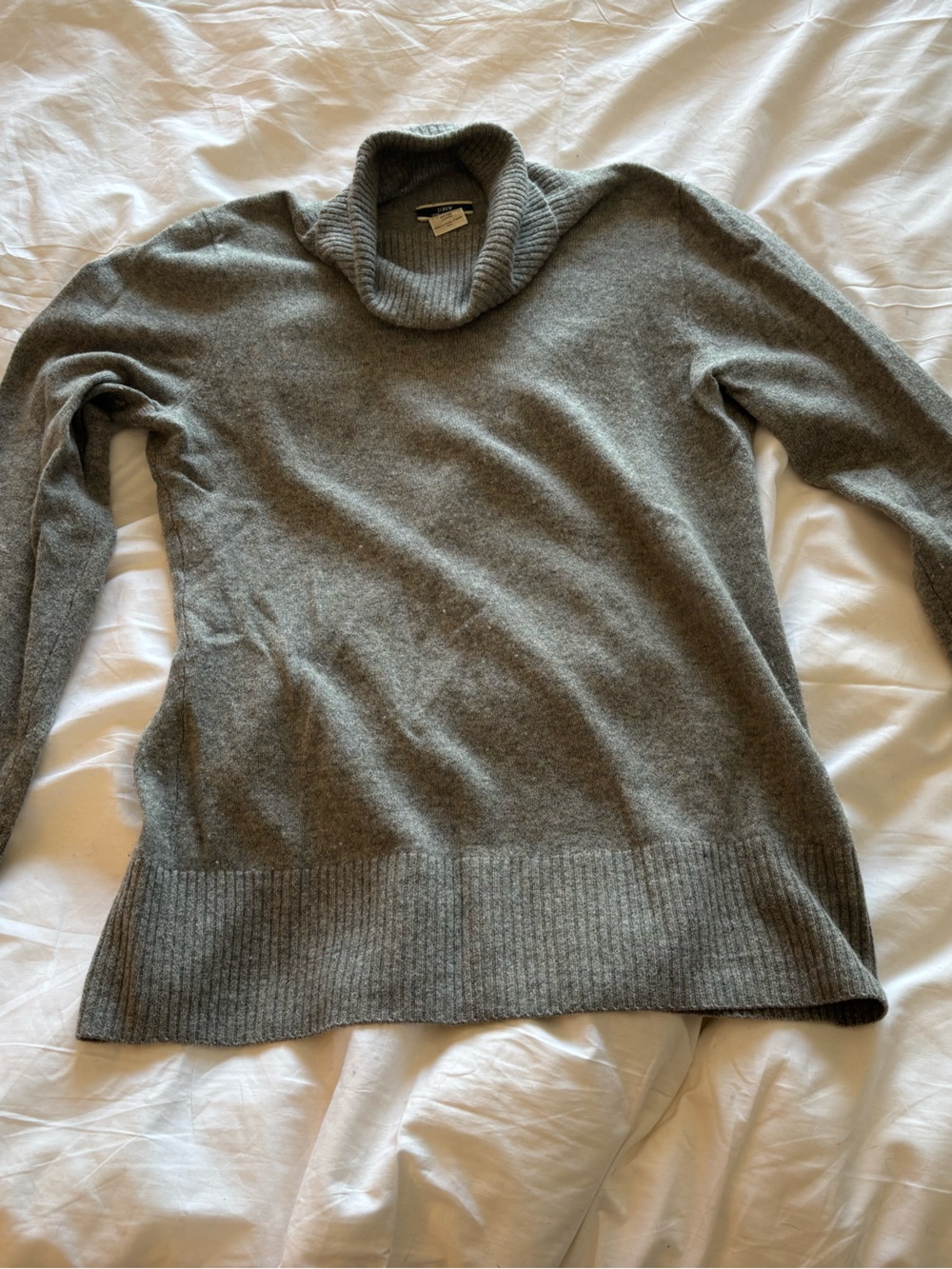 J. Crew Grey Y2K Cashmere Turtleneck Sweater